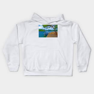 Quiet Dock by the Lake Kids Hoodie